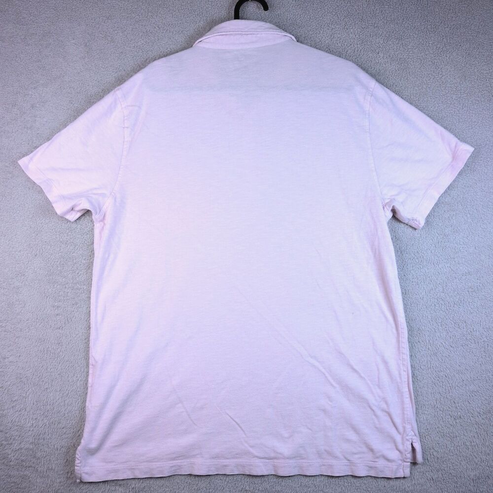 J Crew Womens Large Pink Slub Cotton Garment-Dyed Pocket Polo Shirt Short Sleeve - Picture 8 of 8